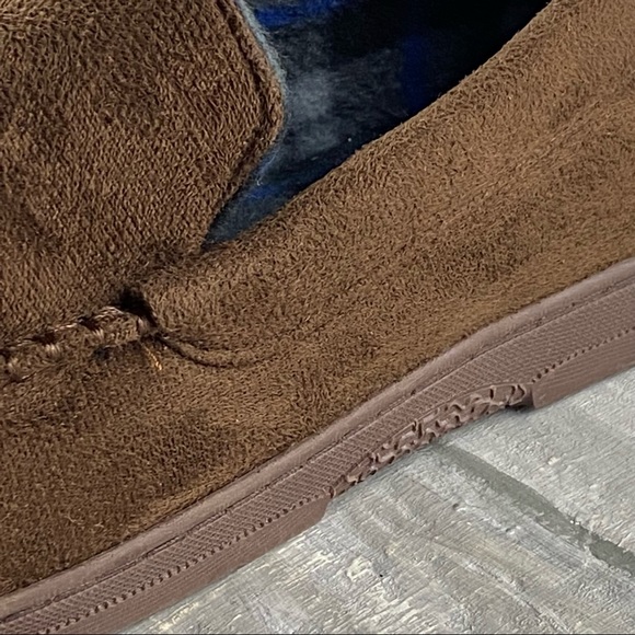 Men’s Moccasin Slipper House Shoe Indoor Outdoor Foam Hard Sole Cozy Loafer - Picture 10 of 16